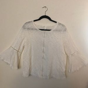 H&M white bell sleeve top